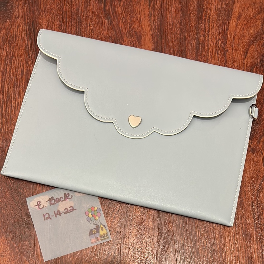 Scalloped Edge Light Blue wristlet